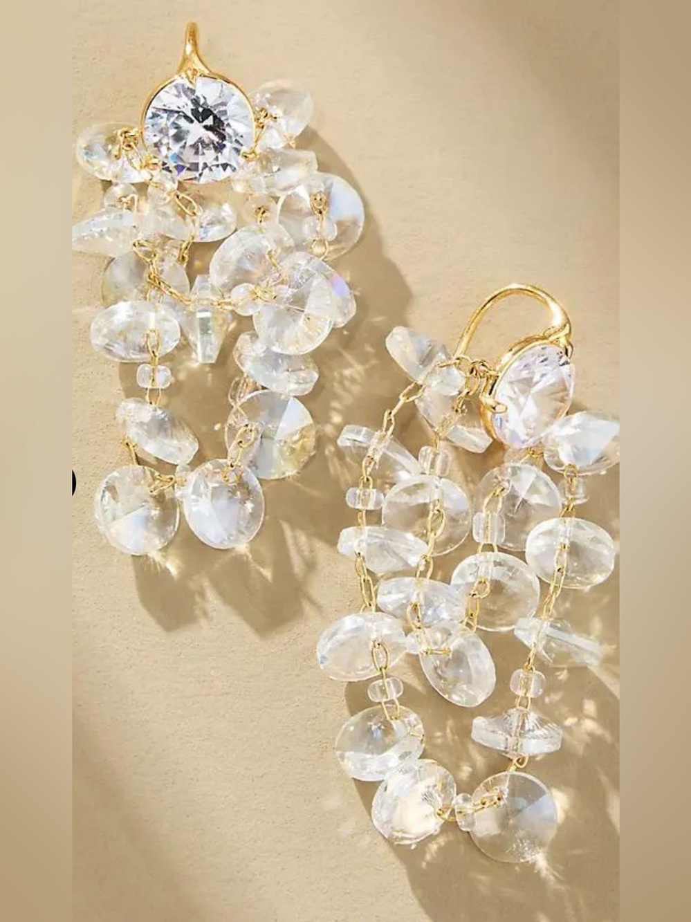 NWT Anthropologie Glass Stone Drop Earrings